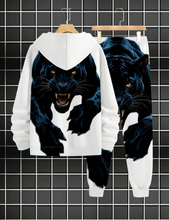 Load image into Gallery viewer, Men's Casual Hooded Sweatshirt Set, Cool Tiger Pattern Top + Pants Two-Piece Set, Casual, Fashionable, , Versatile, Slightly Elastic Polyester Fiber, Machine Washable