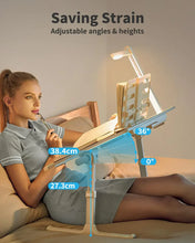 Load image into Gallery viewer, Adjustable Laptop Bed Desk with LED Lamp & Foldable Design (60cm)