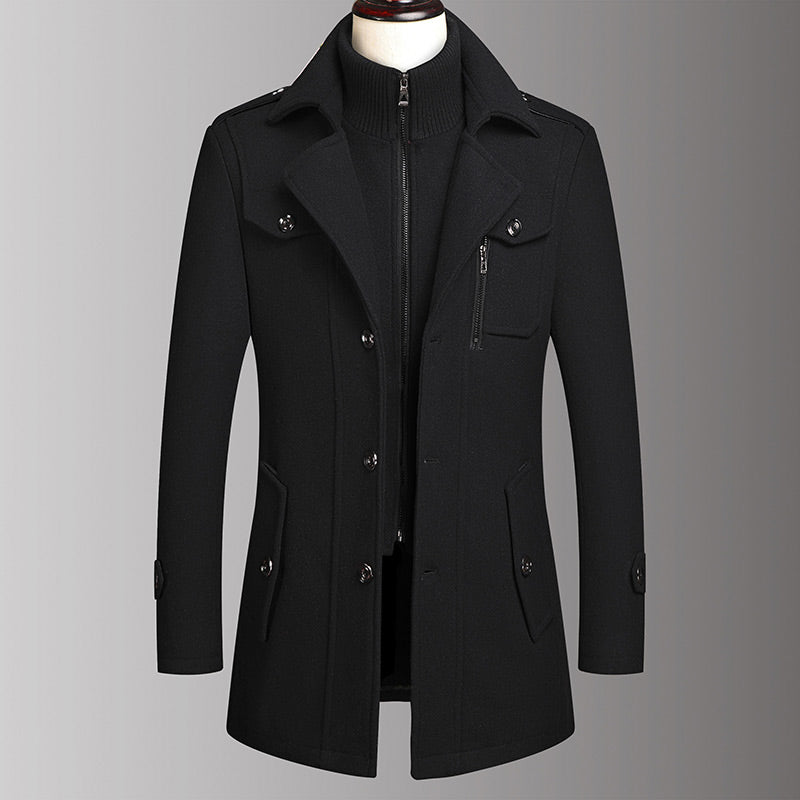 ジャケット・アウター ato 18aw 2way wool cotton trench coat 48 Buy FTCayanz Men's Wool Coat Winter Slim Fit Pea Coats Single
