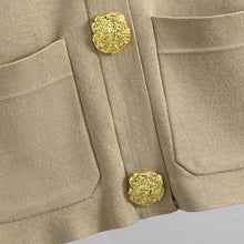 Load image into Gallery viewer, Gold Button Soft Knit Trouser Co-Ord