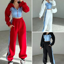 Load image into Gallery viewer, Women’s Trendy Color Block Jacket & Pants 2-Piece Set