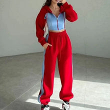 Load image into Gallery viewer, Women’s Trendy Color Block Jacket & Pants 2-Piece Set