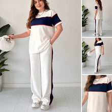 Load image into Gallery viewer, Women's two-piece color-blocked tracksuit
