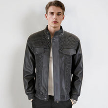 Load image into Gallery viewer, Men's Fashion Barley-Weave Leather Jacket