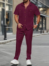 Men's Summer Button Down Shirt and Pants Set