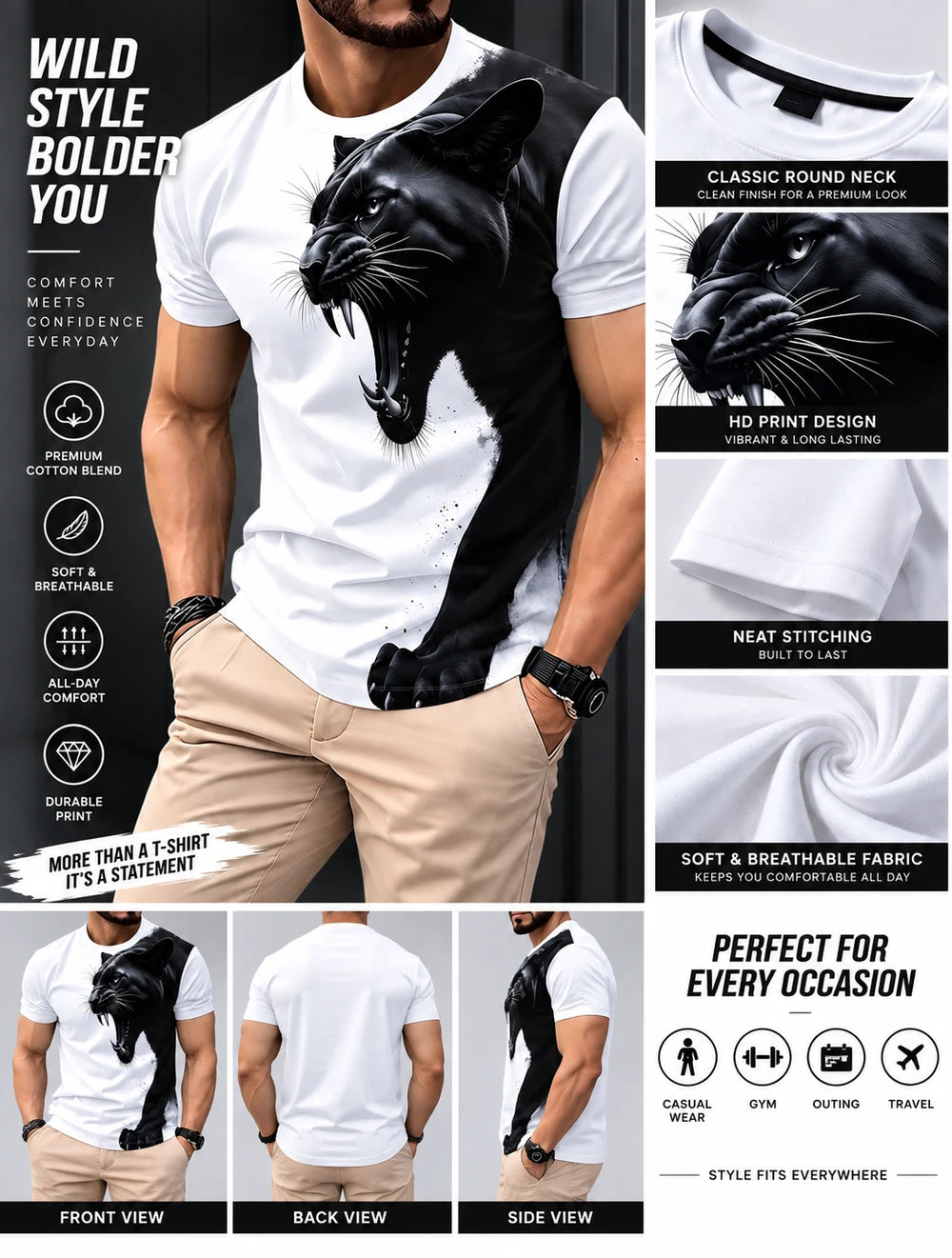 3D Print Casual Sports T-Shirt