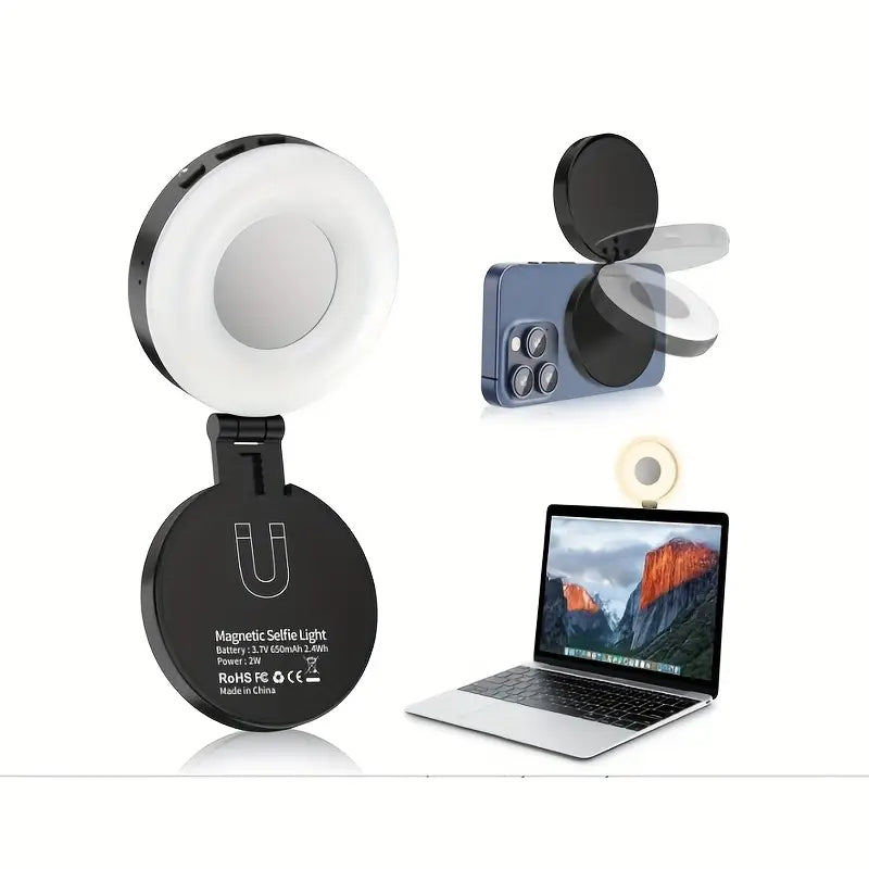 Magnetic phone holder with fill light photography