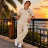 Beige Polo Tracksuit Set