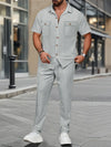 Men's Summer Button Down Shirt and Pants Set