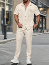 Men's Summer Button Down Shirt and Pants Set