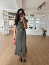 Load image into Gallery viewer, Parley Zero Sleeve Button Placket Belted Dress
