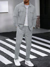 Men's Summer Button Down Shirt and Pants Set