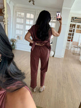 Load image into Gallery viewer, Orika Shoulder Twist Blouse-Pants Russian Suit
