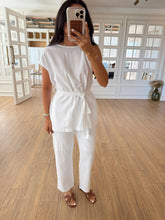 Load image into Gallery viewer, Orika Shoulder Twist Blouse-Pants Russian Suit
