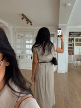 Load image into Gallery viewer, Parley Zero Sleeve Button Placket Belted Dress
