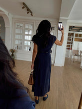 Load image into Gallery viewer, Parley Zero Sleeve Button Placket Belted Dress
