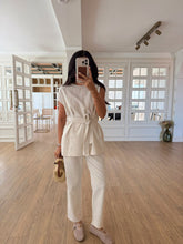 Load image into Gallery viewer, Orika Shoulder Twist Blouse-Pants Russian Suit
