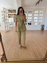 Load image into Gallery viewer, Orika Shoulder Twist Blouse-Pants Russian Suit
