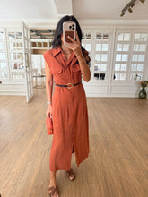 Load image into Gallery viewer, Parley Zero Sleeve Button Placket Belted Dress
