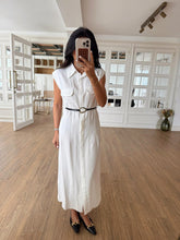Load image into Gallery viewer, Parley Zero Sleeve Button Placket Belted Dress
