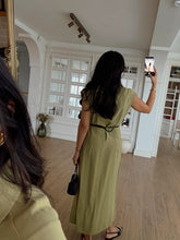 Load image into Gallery viewer, Parley Zero Sleeve Button Placket Belted Dress
