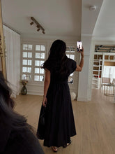 Load image into Gallery viewer, Omilika Gold Buttoned Belted Linen Dress
