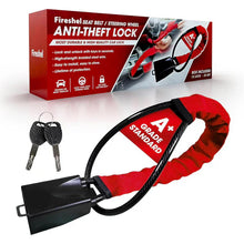 Load image into Gallery viewer, Universal Car Steering Wheel Lock With Seat Belt Socket locks

