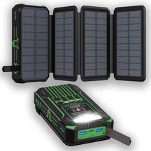Load image into Gallery viewer, 20000mAh Solar Power Bank with Foldable Panels, Wireless Charging &amp; LED Flashlight
