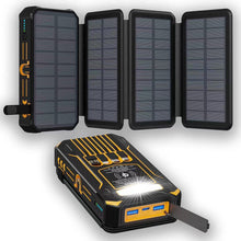 Load image into Gallery viewer, 20000mAh Solar Power Bank with Foldable Panels, Wireless Charging &amp; LED Flashlight
