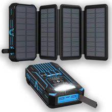 Load image into Gallery viewer, 20000mAh Solar Power Bank with Foldable Panels, Wireless Charging &amp; LED Flashlight
