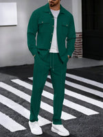 Men's Summer Button Down Shirt and Pants Set