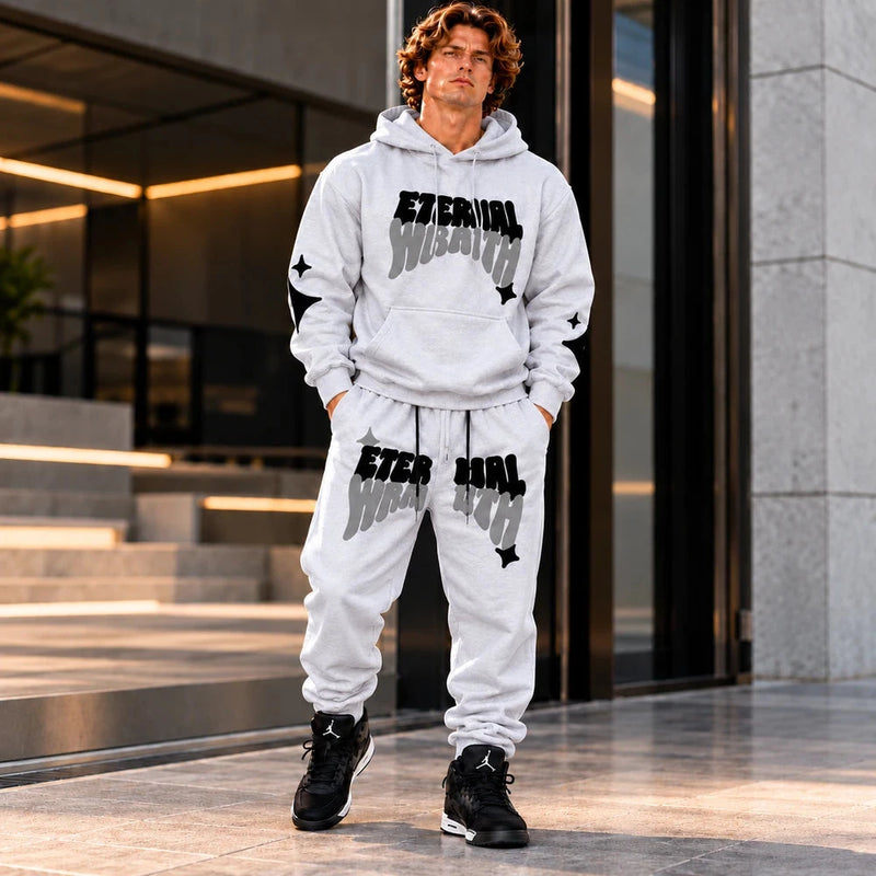 Men’s Premium Graphic Hoodie &amp; Jogger Tracksuit Set