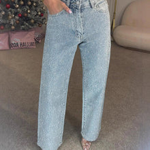Load image into Gallery viewer, 🔥Straight Leg Jeans With Rhinestones
