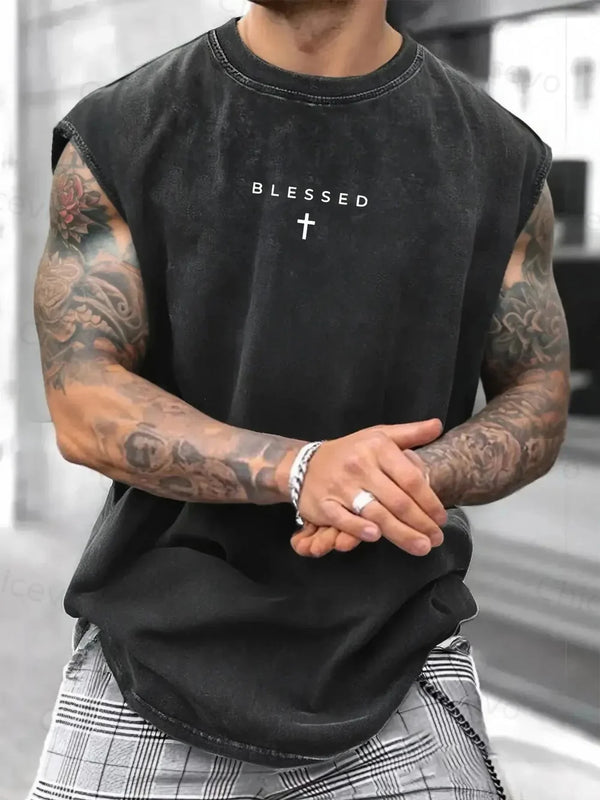 Blessed Oversized Muscle Tee