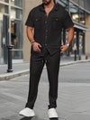 Men's Summer Button Down Shirt and Pants Set