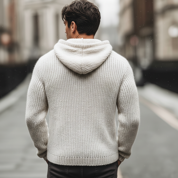 Urban Everyday White Knit Hoodie