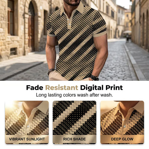 GeoSmart Geometric Collared Shirt Everyday