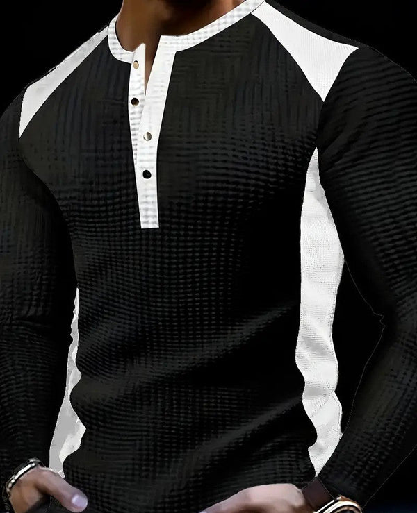 Urban Patchwork Henley Style Shirt