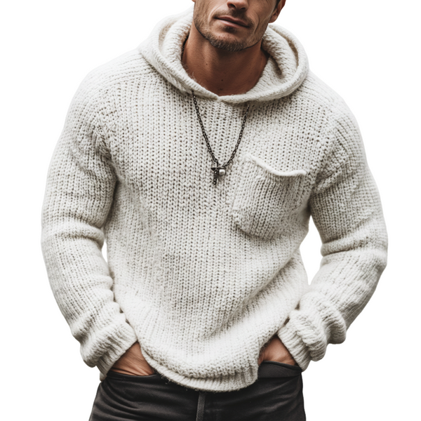 Urban Everyday White Knit Hoodie