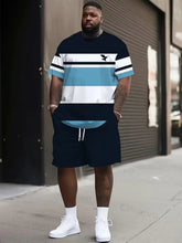 Load image into Gallery viewer, Men's 2-Piece 3D Print Sportswear Set – Breathable Loose Fit T-Shirt &amp; Shorts
