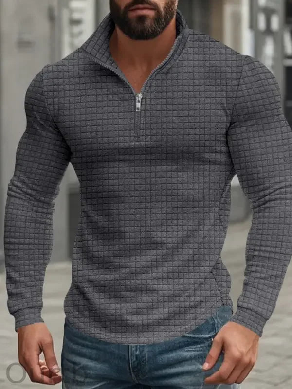 Autumn Plaid Half-Zip Sweatshirt