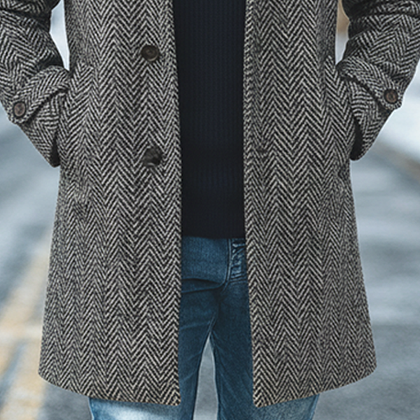 Herringbone Heritage Mid-Length Coat