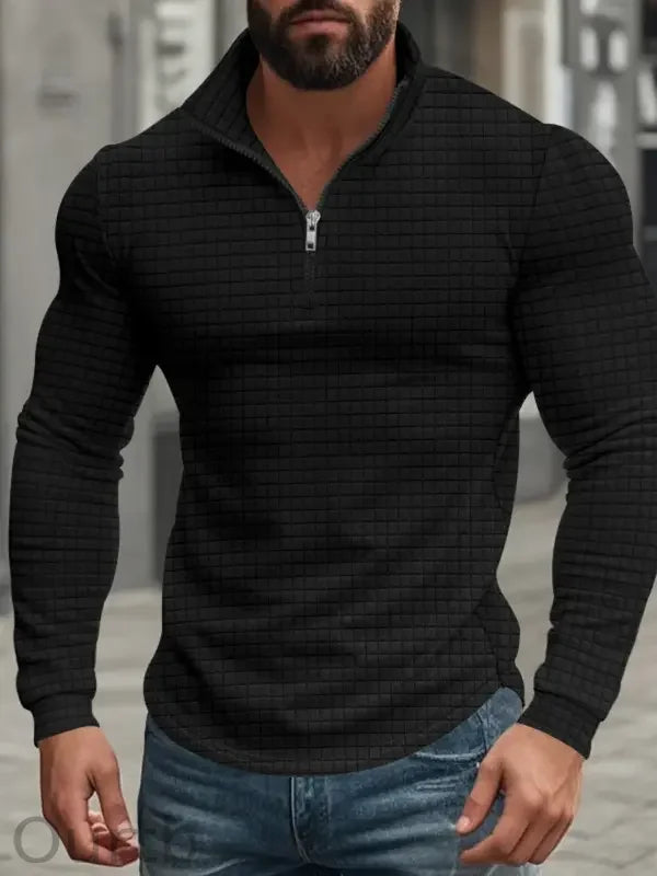 Autumn Plaid Half-Zip Sweatshirt