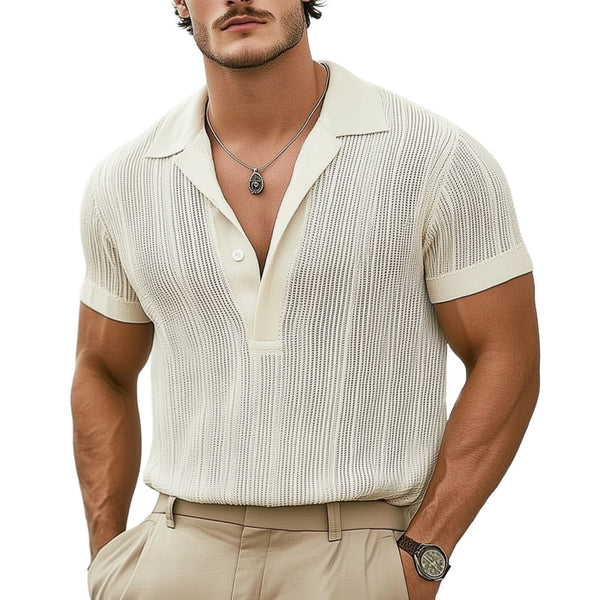 Classic Summer Knit V-Neck Tee