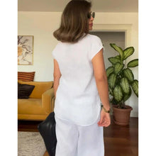 Load image into Gallery viewer, Linen cotton short sleeve T-shirt and loose pants
