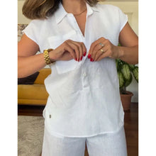 Load image into Gallery viewer, Linen cotton short sleeve T-shirt and loose pants
