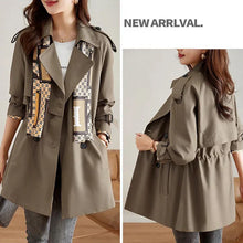 Load image into Gallery viewer, Slim Mid-Length Trench Coat with Lapel for Women
