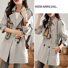 Load image into Gallery viewer, Slim Mid-Length Trench Coat with Lapel for Women

