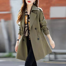 Load image into Gallery viewer, Slim Mid-Length Trench Coat with Lapel for Women
