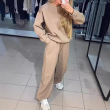 Load image into Gallery viewer, Women’s Round-neck Casual Sports Sweatshirt and Jogger Pants (2-piece Set)
